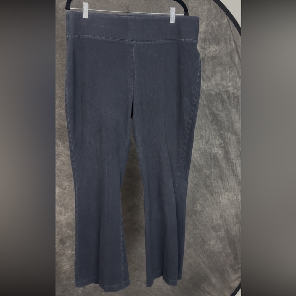 Susan Graver Gray Pull-On Knit Pants | Womenās 1X Stretch Lounge Trousers